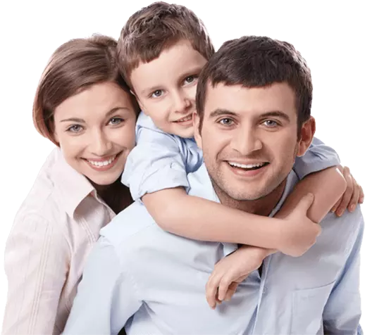 beautiful american family with kid