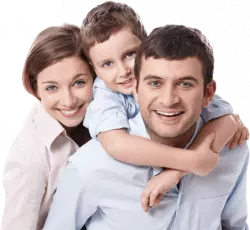 beautiful american family with kid