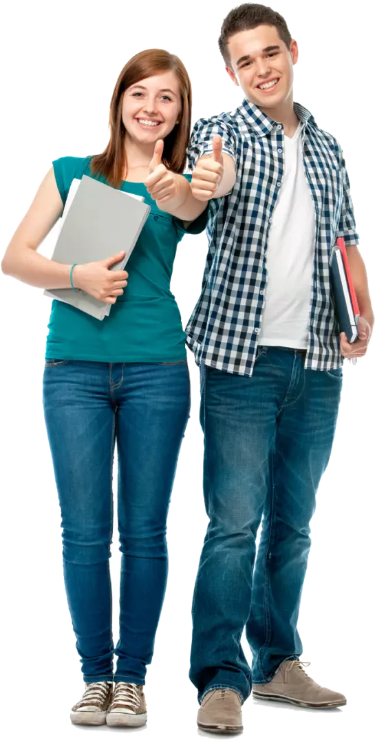 college students men and women smile full