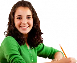 cute girl with green top smiling