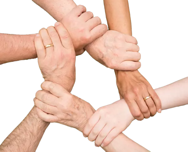 team join hands together for teamwork transparent