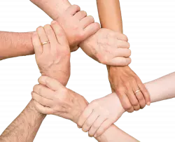 team join hands together for teamwork transparent