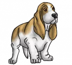 basset hound light yellow clipart
