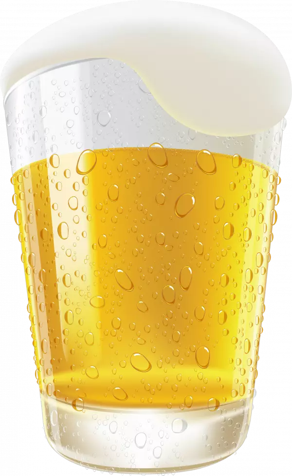 beer glass with foam clipart