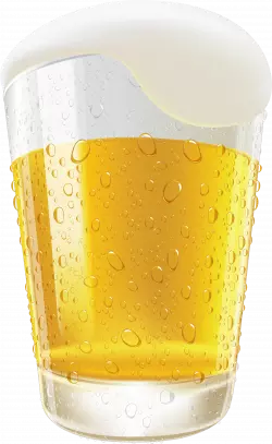beer glass with foam clipart