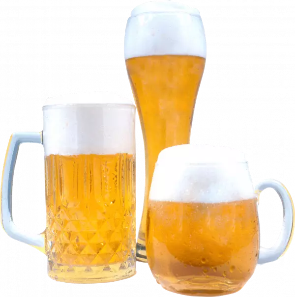 beer in different glasses