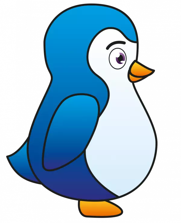 cute blue penguin clipart