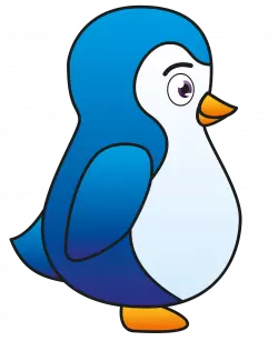 cute blue penguin clipart