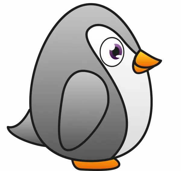 cute grey penguin clipart sideview