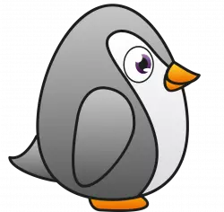 cute grey penguin clipart sideview