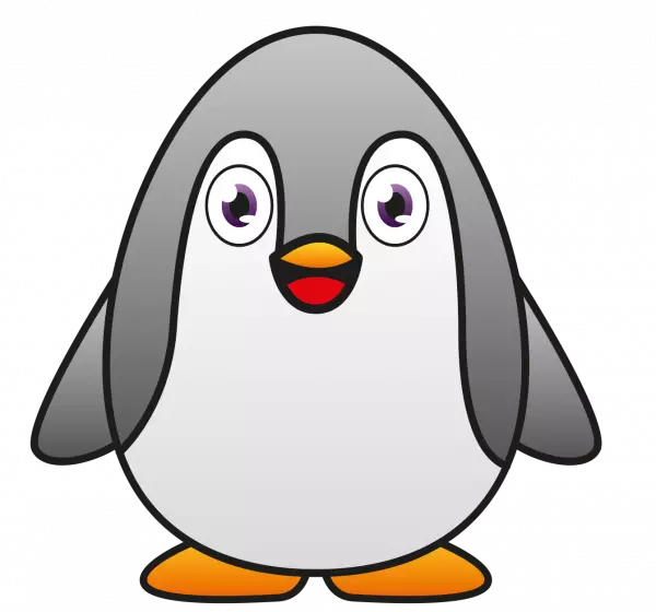 cute grey penguin clipart straight