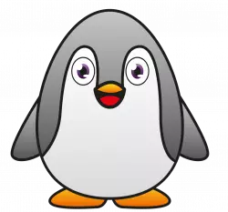 cute grey penguin clipart straight