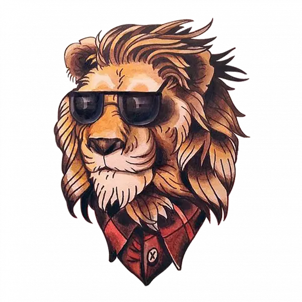 funny lion head thug artwork