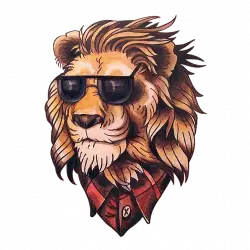 funny lion head thug artwork