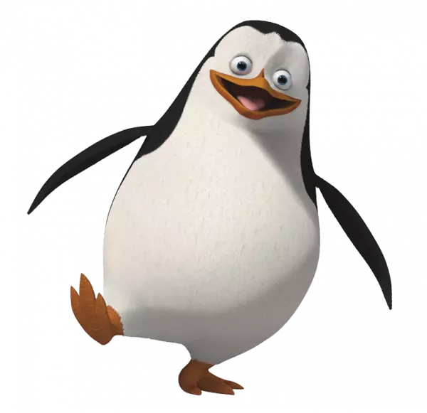 funny penguin dancing and smile