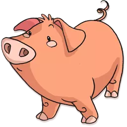 funny pig clipart cartoon