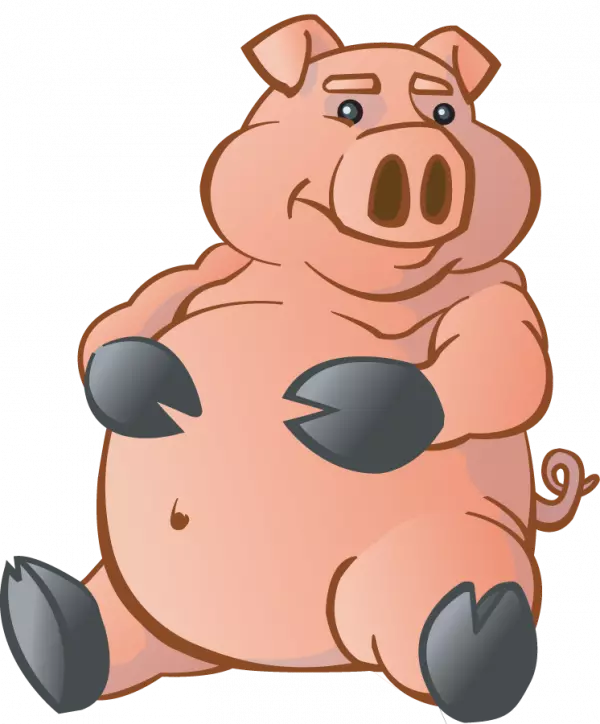 funny pig sitting clipart smile cartoon