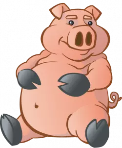 funny pig sitting clipart smile cartoon