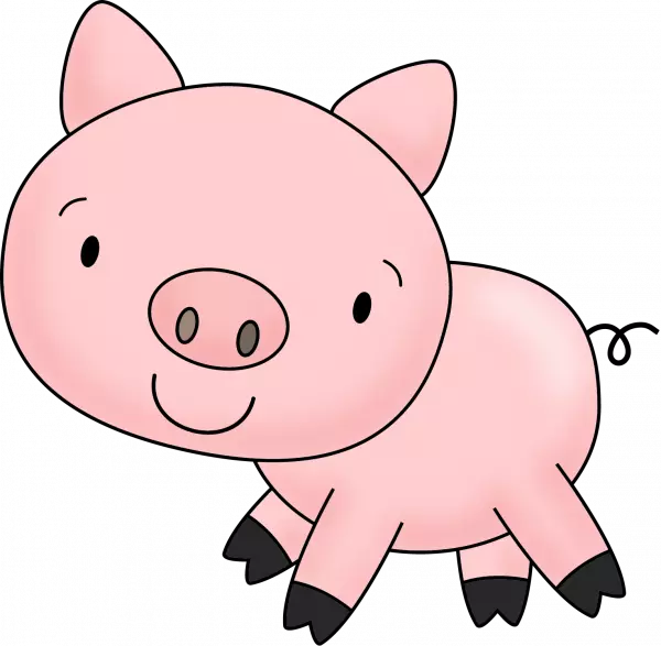 funny pig smiling clipart