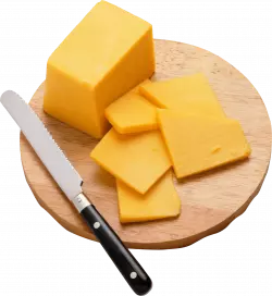 sliced cheeses in chop board using knife