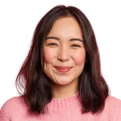 positive young asian women makes meditating