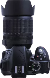 fusion camera black color vertically placed