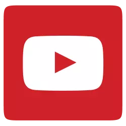 youtube square logo white fill icon in red background