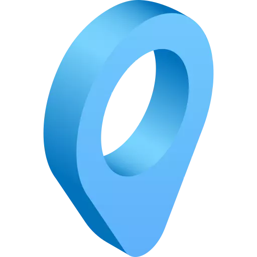 3d map transparent icon in blue color