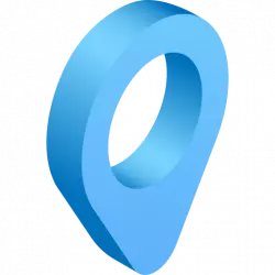 3d map transparent icon in blue color