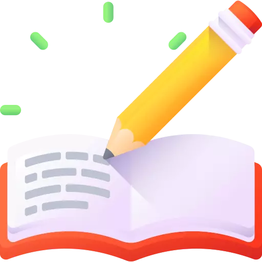 book open with pencil 3d icon transparent png