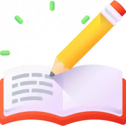 book open with pencil 3d icon transparent png