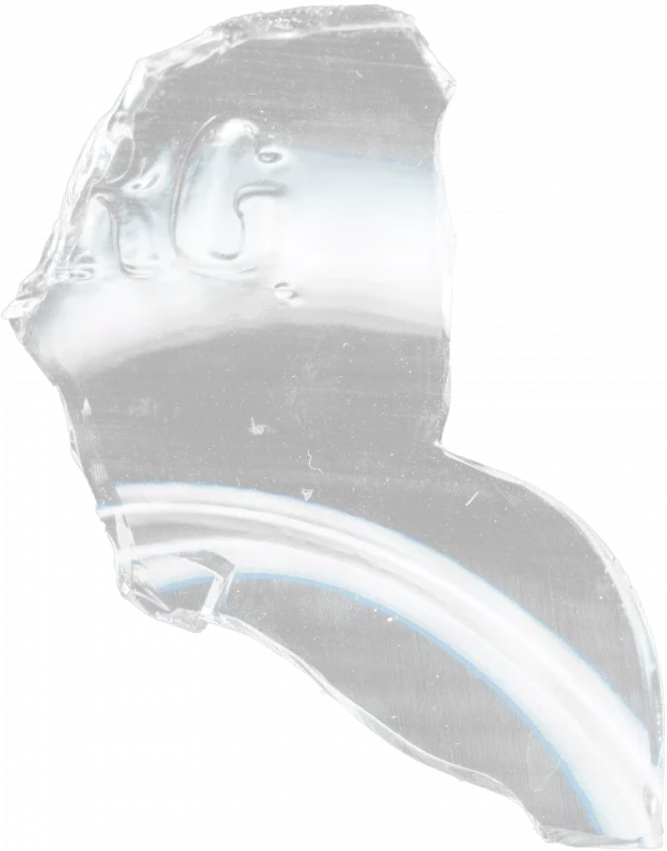 3d glass element in crate effect