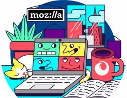 remote work illustration graphics from mozilla