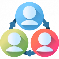 team work multicolor icon transparent png