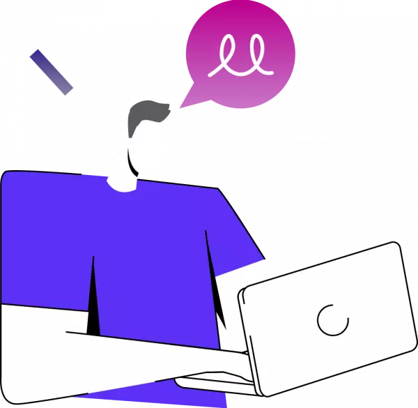 creative guy working with laptop transparent png