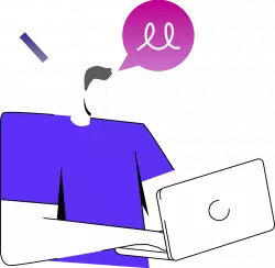 creative guy working with laptop transparent png