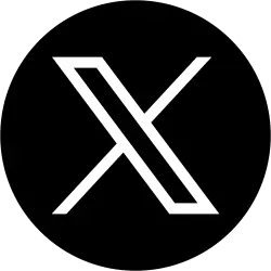 x or twitter rounded brand icon with background