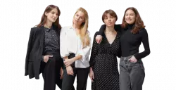 girls women standing and smiling together