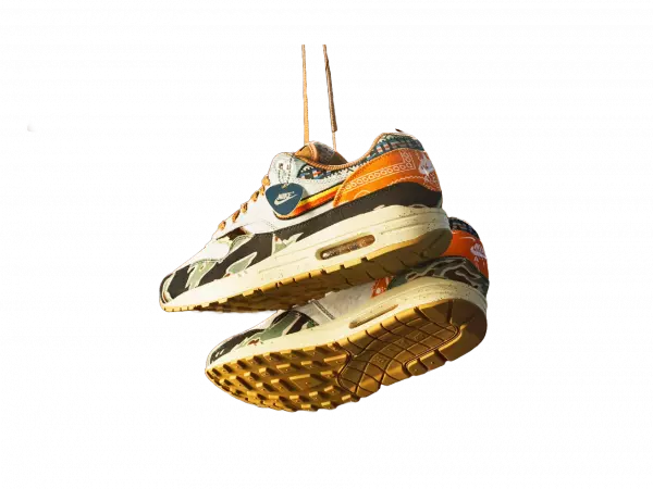 rough looked sports shoe floating