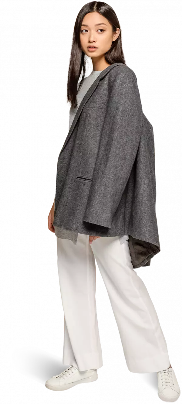 teen cute girl fashion model wearing overcoat or jacket