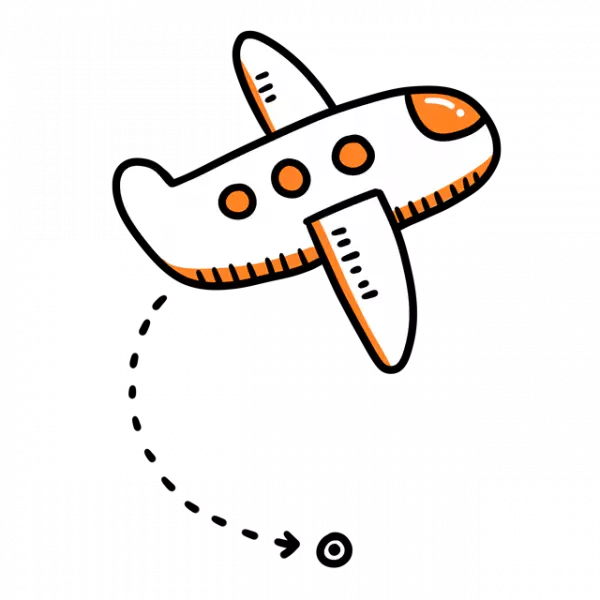 airplane path illustration, airplane cartoon illustration, flying plane illustration doodle free png