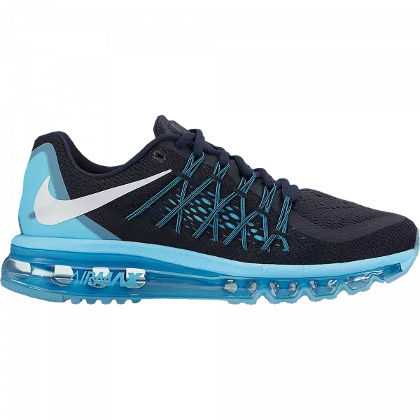 nike airmax black and blue sports shoe with laces transparent png