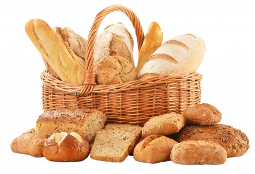 french bread basket, baked items french basket
