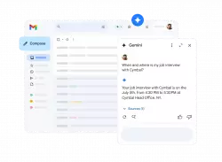 gmail dashboard screen with ai helps to write email