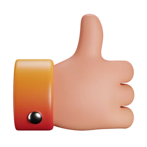 thumbs up like 3d icon transparent png