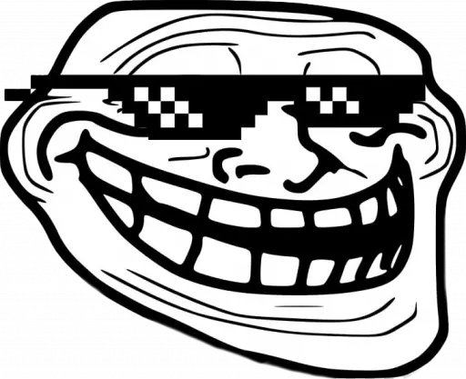trollface man free transparent image, thug life illustration