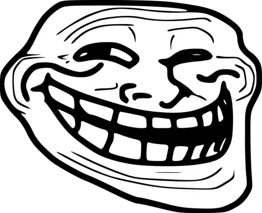 trollface man with eyes transparent png thug life