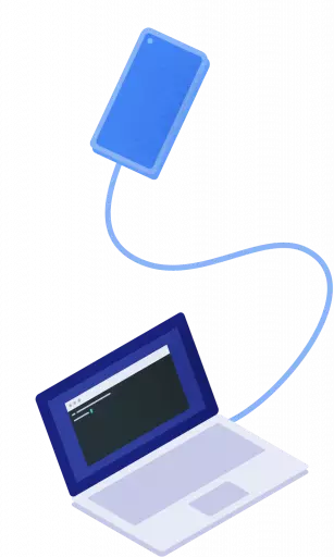 laptop and phone cli connection setup starting