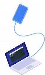 laptop and phone cli connection setup starting