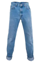 blue men jeans folded from bottom